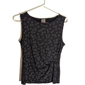 Anne Klein Sleeveless floral Women's Small Black top